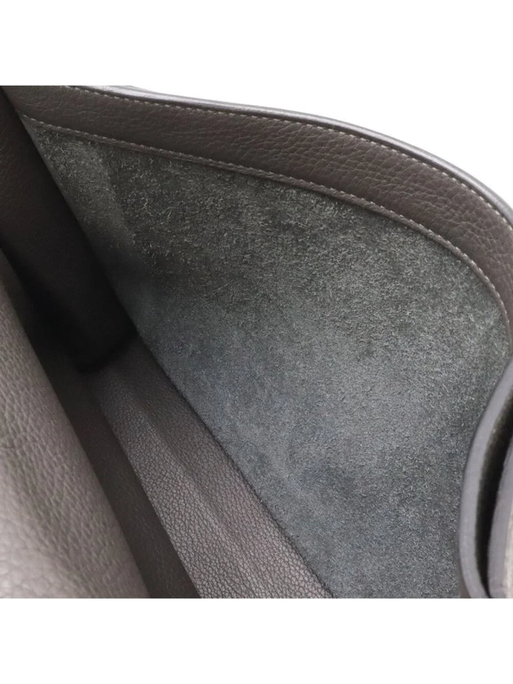 Hermes Sac a Depeches 27 Business Briefcase Second Togo Leather Graphite Gray